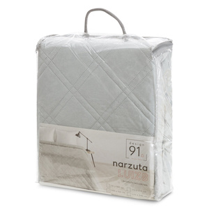 Narzuta 220 x 240 Pikowana Welurowa Luiz8 Srebrny