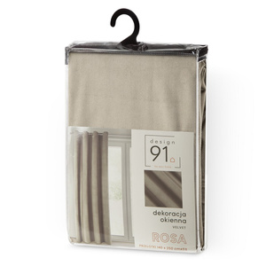 Zasłona 140 x 250 Dekoracyjna Rosa Przelotki Brąz