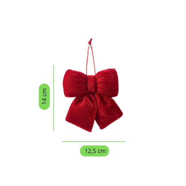 Kokarda 12,5 x 14 Świąteczna Welurowa Holly Bow 01