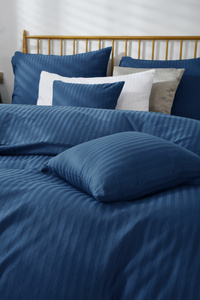 Bedding 220 x 200 3pc Cotton Adamaschek Navy Blue