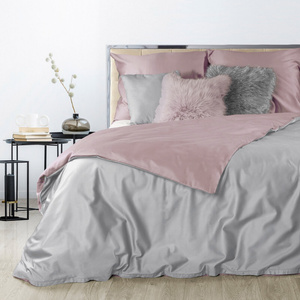 Pościel 220 x 200 3cz Satynowa Nova3 Srebrny + Pud