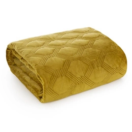 Quilted Velvet Bedspread 200 x 220 Sofia5 Honey