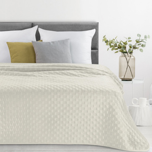Quilted Velvet Bedspread Sofia4 Cream 200 x 220