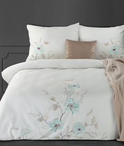 Bedding 220 x 200 Embroidered Embroidery6/St/White +Mint