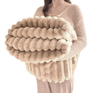 Blanket 160 x 200 Microfiber Plush Shirley Stripes 04