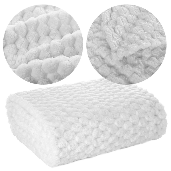 Koc 70 x 160 Mikrofibra Design Cindy6 Biały