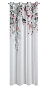 Zasłona 140 x 260 Dekoracyjna 2 szt Meg Biały+Ziel