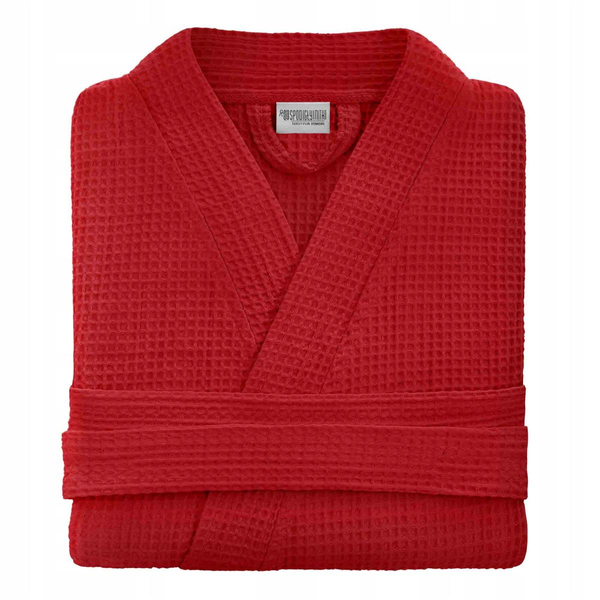 Szlafrok Kimono Gofer Bawełniany Unisex XS Czerw