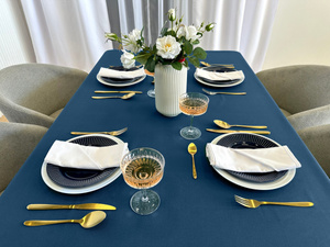 Tablecloth 120x240 Stain-Resistant Surbo Navy Blue