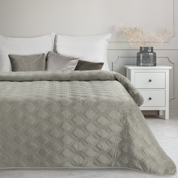 Narzuta 170 x 210 Pikowana Welurowa Sofia5 srebrna