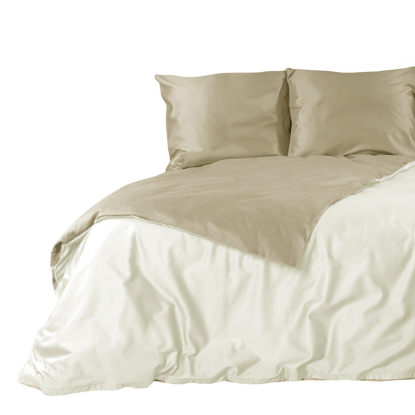 Bedding 160 x 200 3pc Satin Nova3 Cream + Beige