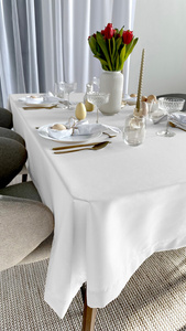 Tablecloth 110x160 Stainproof Classic Savio White