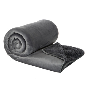 Blanket 70 x 160 Microfiber Double-sided Tedy Steel