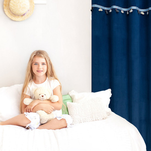 Zasłona 140 x 250 Dziecięca Przelotki Car1 Granat