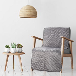 70 x 160 Quilted Velvet Luiz5 Silver Bedspread