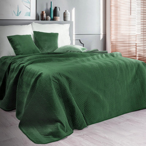 Sofia C. 170 x 210 Decorative Velour Bedspread. Herb