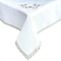 Tablecloth 140 x 240 Decorative Embroidery Pattern 052 Beige