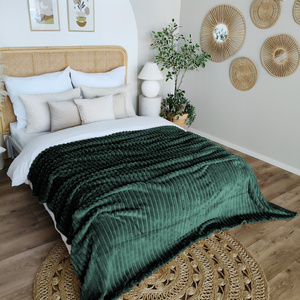 Blanket 160 x 200 Microfiber Stamped Stripes Nuvio 10