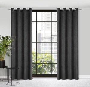 Velvet Eliza Curtain 140 x 250 Pinstripe Black