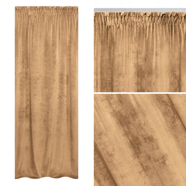 Zasłona 140 x 270 Dekoracyjna Velvet Soft Musztard