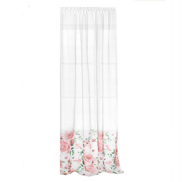 Firana 140 x 250 Dekoracyjna Rosally Taśma Róż