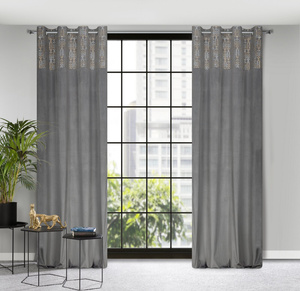 Curtain 140 x 250 Decorative Liza Steel+Gold