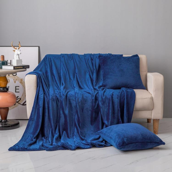 Blanket 200 x 220 Microfiber Solo Navy Blue
