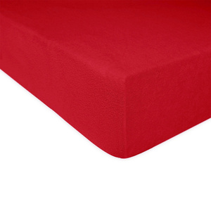 Terry sheet with elastic 016_D Red 180x200