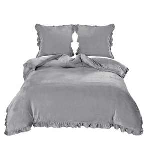Bedding 160 x 200 3pcs Microfiber Frill Erva 2578