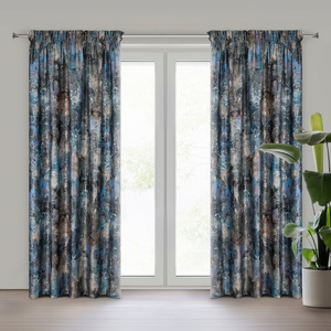 Curtain 140 x 270 Velvet Tape Ester Turquoise