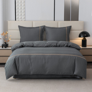 Pościel 200 x 220 3cz Gładka Z Haftem Lumera 09