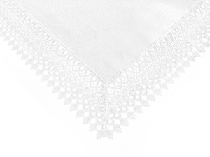 Stain-Resistant Tablecloth 150 x 400 with Lace 2017 White