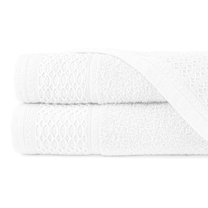 Set of 2 Towels Cotton Solano White