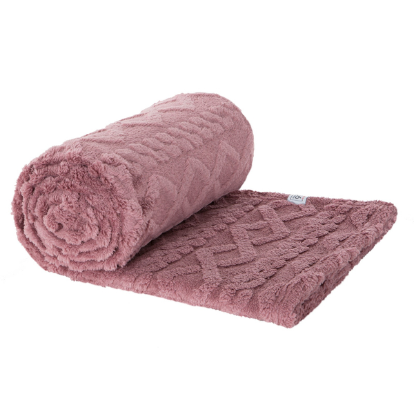 Koc 200 x 220 Design Mikrofibra Warkocz Puder