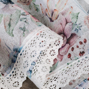 Curtain 30 x 150 Decorative Ready Dora White+Pink