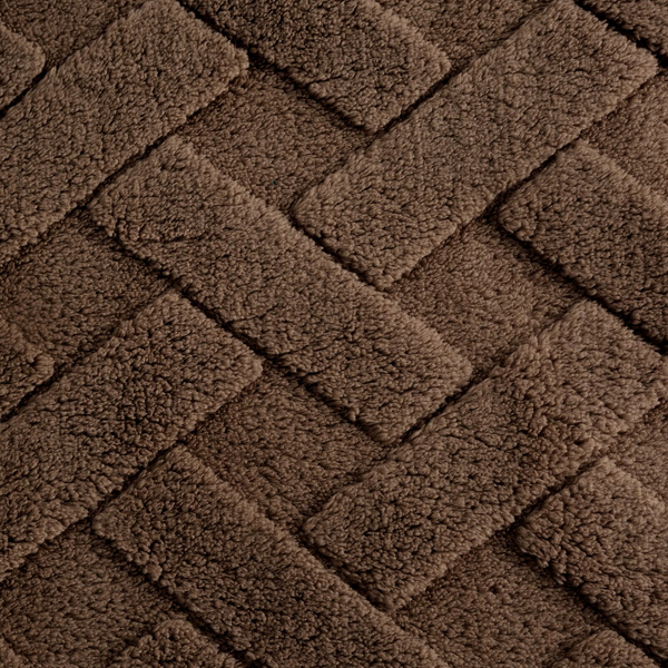 Koc 200 x 220 Pluszowy Jodełka Caro C.Brąz