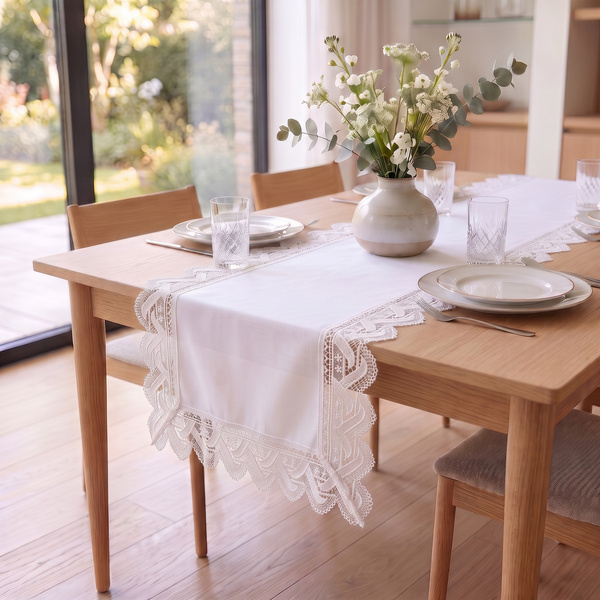 Bieżnik 40x140 Plamoodporny z Gipiurą Elia Biel 04
