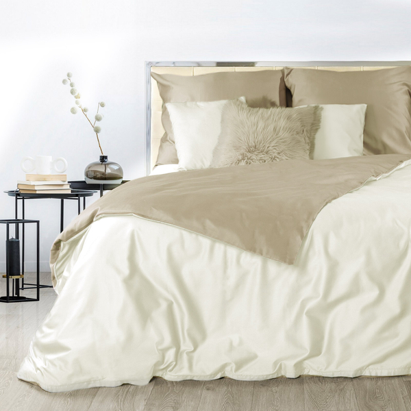 Bedding 180 x 200 3pc Satin Nova3 Cream+ Beige