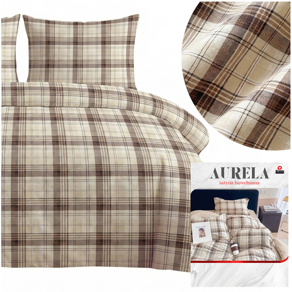 Pościel 160 x 200 3cz Satyna Bawełniana Aurela 01