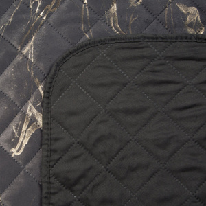 Quilted Velvet Bedspread 220 x 240 Luiz6 Steel+Gold