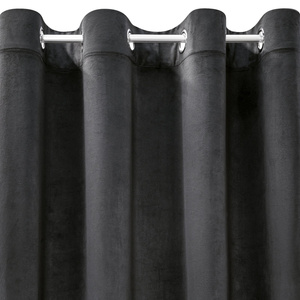 Melanie Black 140x250 Welvet Decorative Curtain