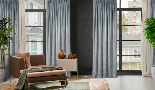 Zasłona 140 x 270 Dekoracyjna Velvet Rivia Stalowy