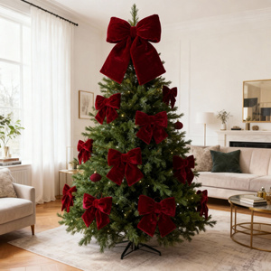 Kokarda 20 x 20 Świąteczna Welurowa Holly Bow 02