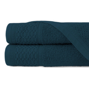 Set of 2 Towels Cotton Solano Navy Blue