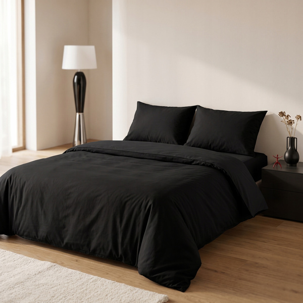 Pościel Satynowa Nova3 Czarny 200x220NP 3 części
