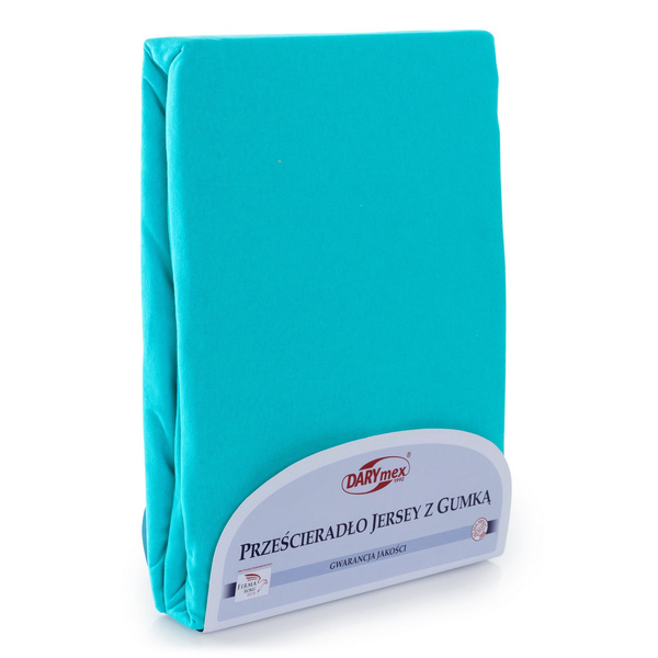Prześcieradło Jersey z Gumką 011_D Turkusowy 60x120