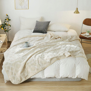 Blanket 160 x 200 Acrylic Stamped Vito Cream