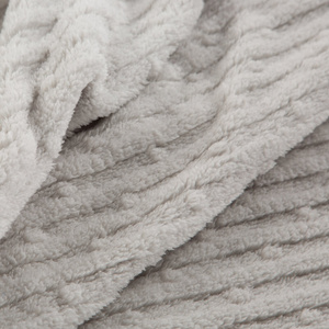 Blanket 200 x 220 Microfiber Embossed Lisa Silver