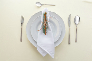 Tablecloth 120x120 Stainproof Classic Savio Cream