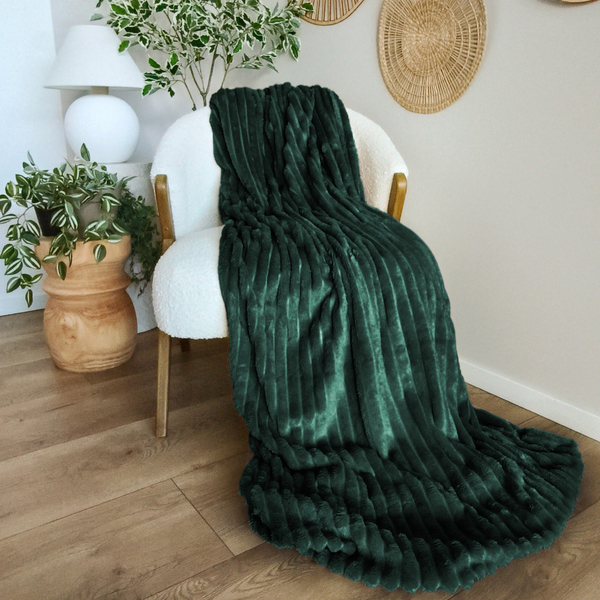 Blanket 200 x 220 Microfiber Stamped Stripes Nuvio 10